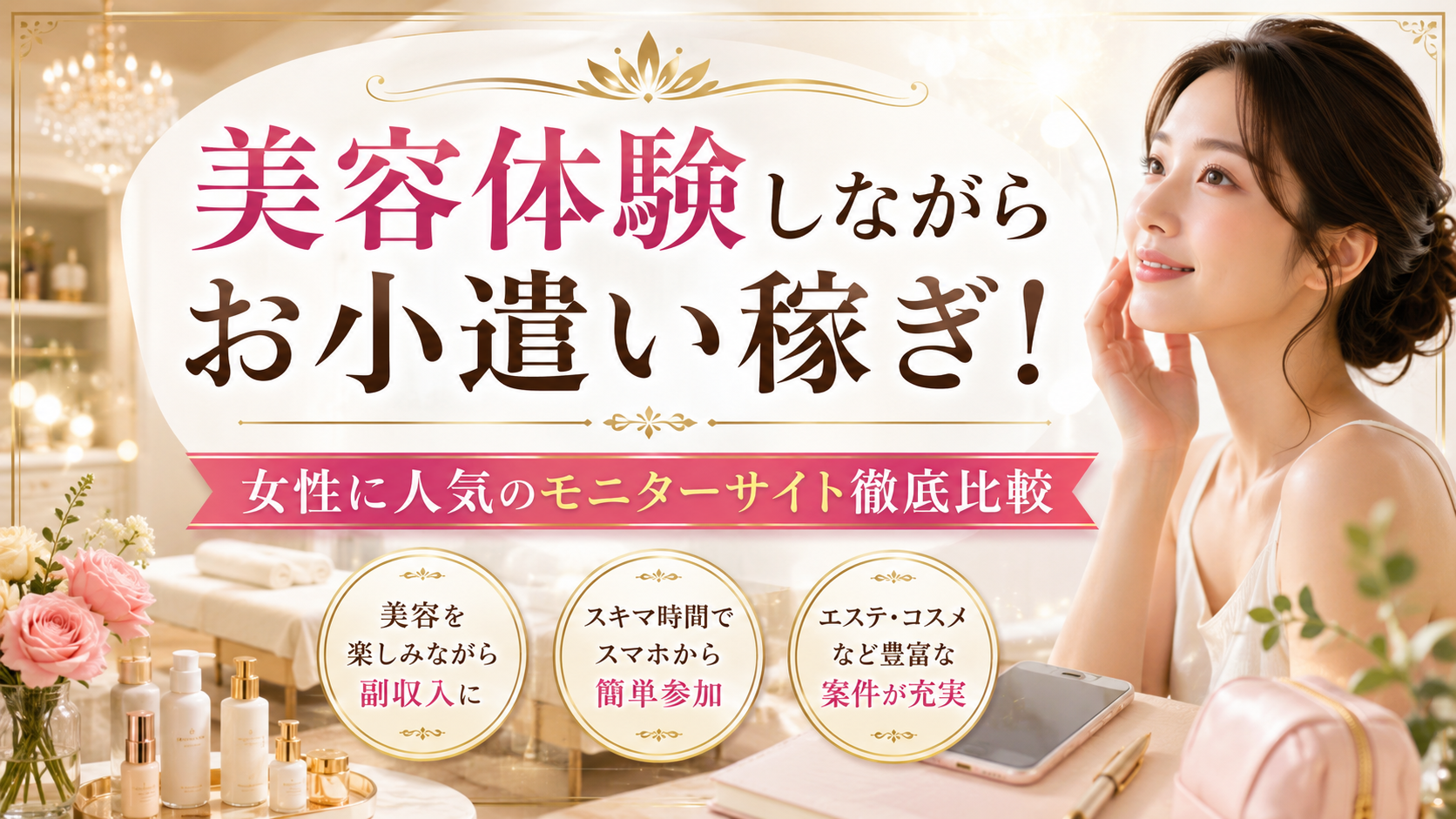 美容体験しながらお小遣い稼ぎ！ 女性に人気のモニターサイト徹底比較